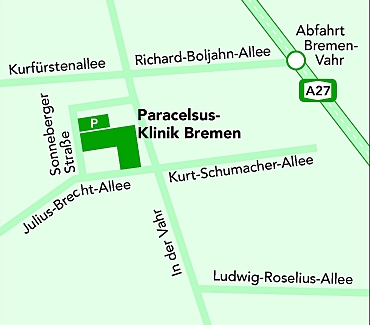 Lageplan der Paracelsus-Kurfürstenklinik